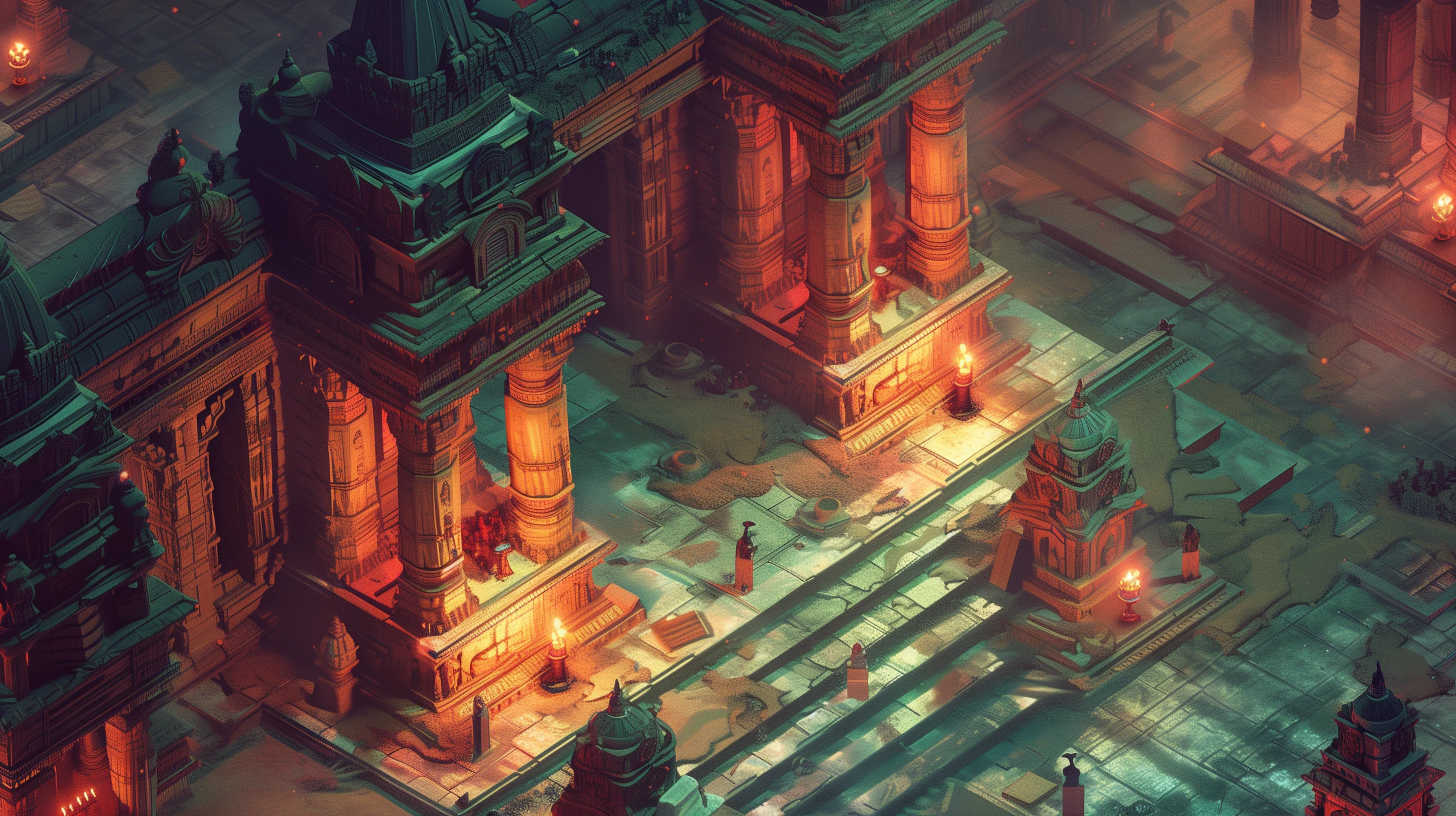 Court scene in an ancient Indian city